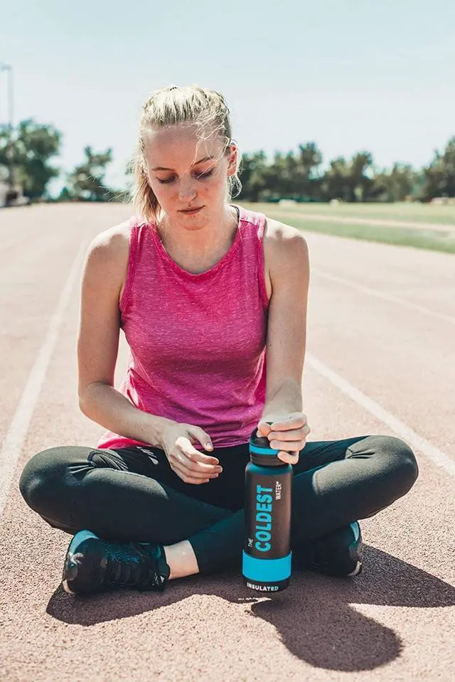 Alt view image 5 of 7 - Coldest Insulated Water Bottle with Handle Lid | Leak Proof, Simple Insulated Modern Stainless Steel, Double Walled, Sport Thermos Bottles, Metal Flask | 21oz