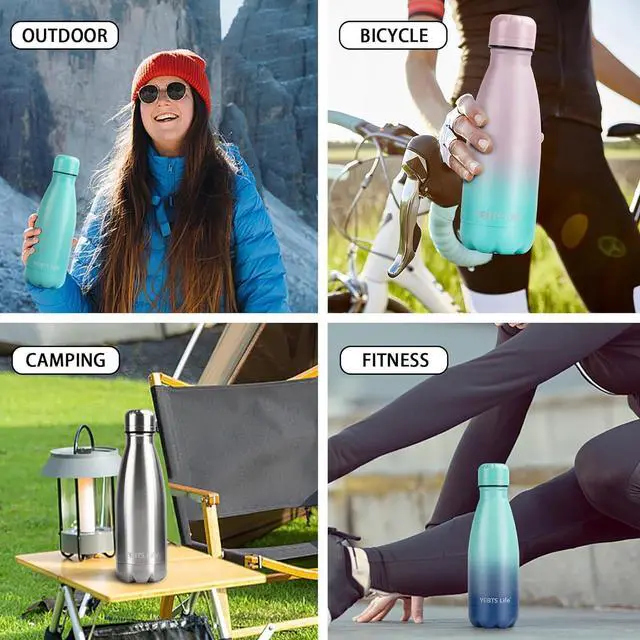 Alt view image 6 of 7 - Insulated Water Bottle,2 Pack-12oz Stainless Steel Water Bottles with straw lid,Metal Sports Thermos Water Bottles for Boys,Girls,Double Wall Vacuum BPA-Free Flask for School,Sports & Travel-Silver