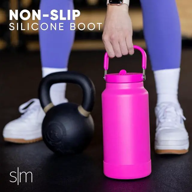 Alt view image 6 of 7 - Simple Modern Trek Pivot | Half Gallon Water Bottle Jug with Handle & Boot | Interchangeable Straw & Chug Lids | Large Insulated Stainless Steel | Sports Camping Outdoors | 64oz, Green Apple