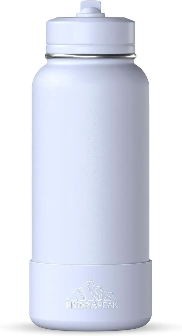 Main image of Hydrapeak 32oz Sport Insulated Water Bottle with Straw or Chug Lid, Leak & Spill Proof, Keeps Drinks Cold for 24 Hours, Hot for 12 Hours, Premium Stainless Steel Water Bottles (32oz, Ice)