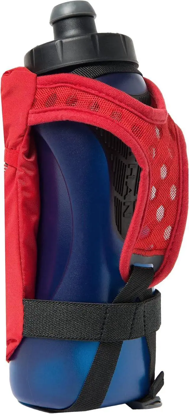 Alt view image 2 of 7 - Nathan Running Handheld Quick Squeeze Water Bottle. No-Grip Adjustable Hand Strap. 12oz / 18oz / Insulated. Reflective Hydration Water Bottle.