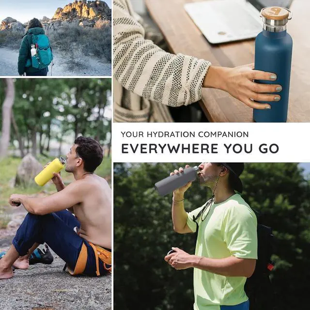 Alt view image 6 of 7 - Bambaw Insulated Water Bottle 16 oz, Lavender Water Bottle Stainless Steel, Metal Water Bottle for Travel, Hot Water Bottle, Stainless Steel Water Bottle  Lavender Haze