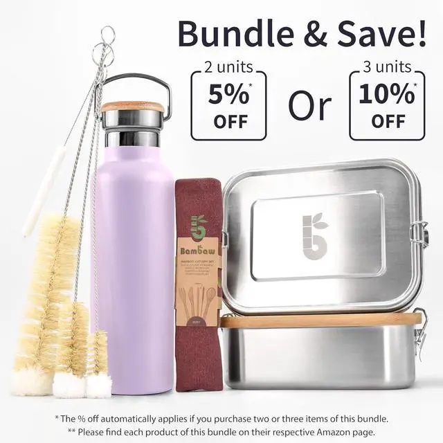 Alt view image 7 of 7 - Bambaw Insulated Water Bottle 16 oz, Lavender Water Bottle Stainless Steel, Metal Water Bottle for Travel, Hot Water Bottle, Stainless Steel Water Bottle  Lavender Haze
