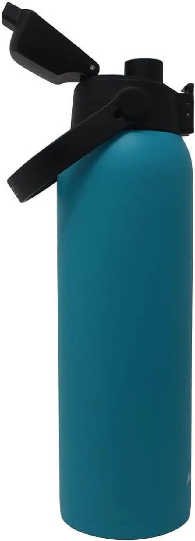 Alt view image 3 of 6 - New Aquatix (Turquoise, 32 Ounce) Pure Stainless Steel Double Wall Vacuum Insulated Sports Water Bottle Convenient Flip Top Cap with Removable Strap Handle - Keeps Drink Cold 24 hr/Hot 6 hr