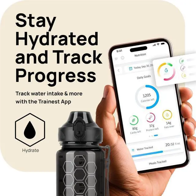 Alt view image 2 of 6 - INEVIFIT 3-in-1 Sports Water Bottle 34oz 1L Hydration Tracking Water Bottles with Daily Time Marker BPA Free Tritan Leak Proof with Fruit Infuser Filter, Mixer Ball, Insulating Sleeve & Carrying Strap