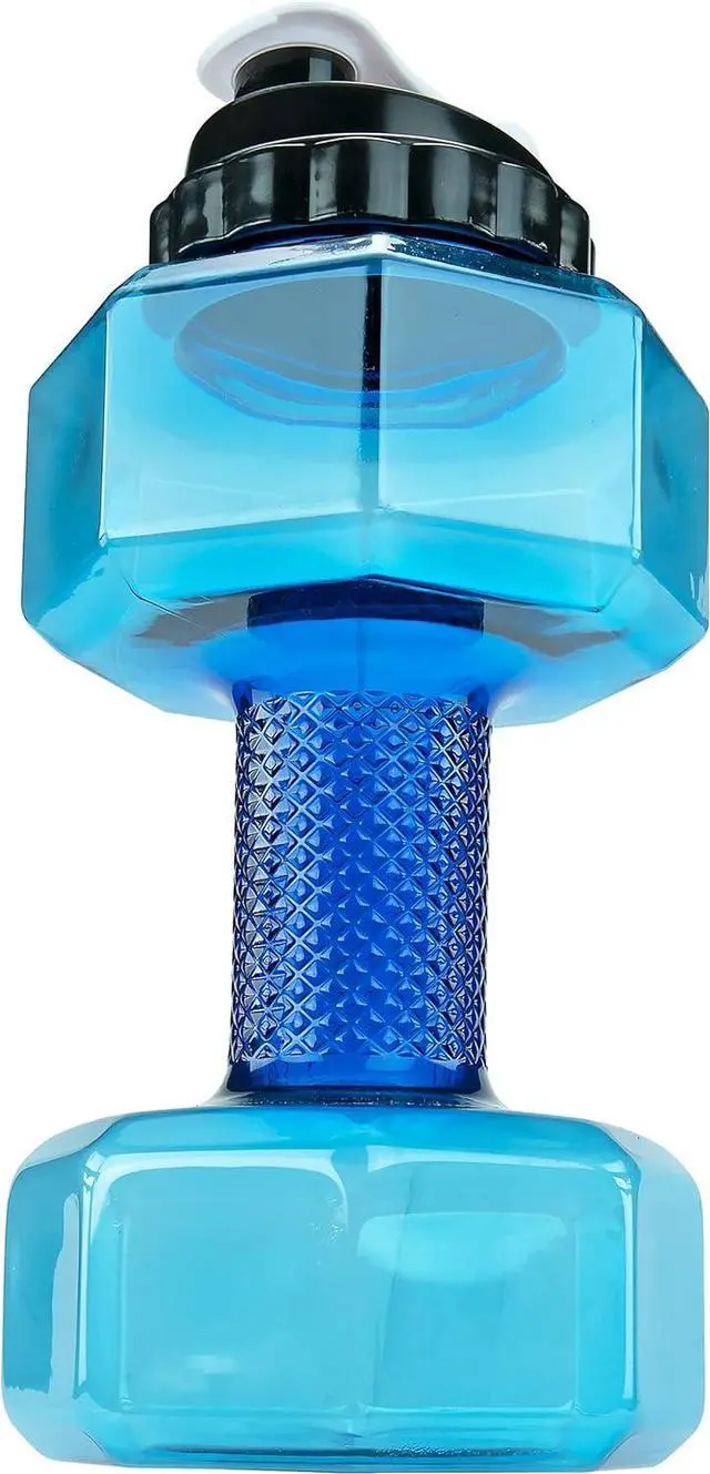 Main image of Southern Homewares 2.2L Dumbbell Shape Water Bottle Exercise Gym Fitness Sports Workout Portable See Through, Blue, 5.65" x 5.65" x 11.90". (Model: SH-10336)