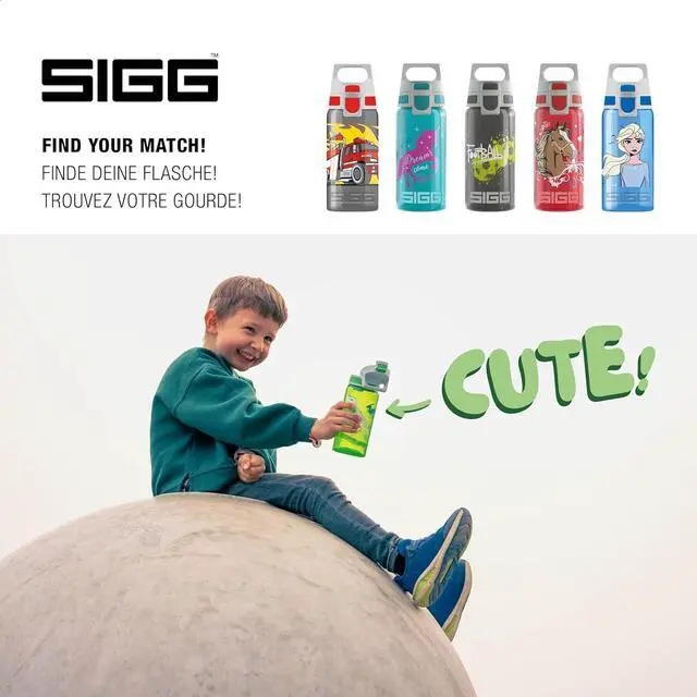 Alt view image 5 of 7 - SIGG - Kids Water Bottle - VIVA ONE - Made in Germany - Dishwasher Safe - Carbonated Drinks - Sports & School - 17 Oz