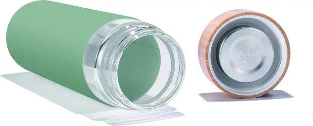 Alt view image 5 of 7 - 20 Oz Borosilicate Glass Water Bottles with Silicone Sleeve BPA Free, Dishwasher Safe - Reusable Clear Glass Drinking with Leak Proof Bamboo Lid | Perfect Gym Water Bottles for Men & Women