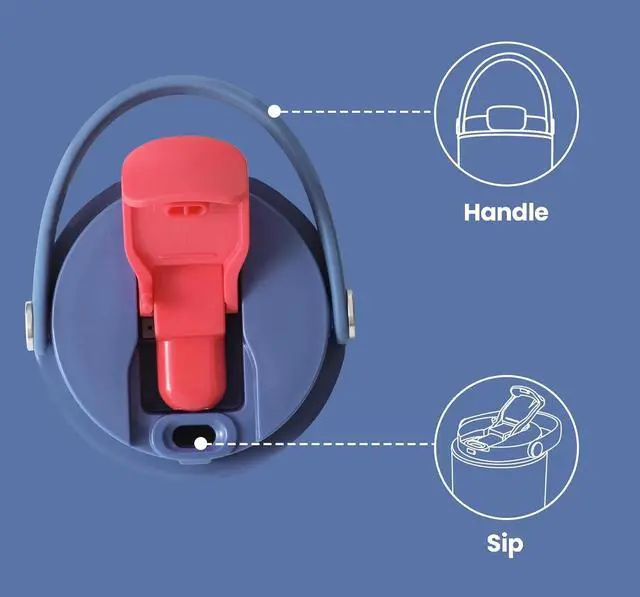 Alt view image 3 of 5 - BOTTLE BOTTLE Insulated Water Bottle with Straw and Handle Stainless Steel Water Bottles for Car Sports Home Office and School 26oz Leak Proof