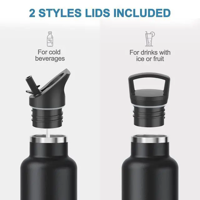 Alt view image 4 of 7 - Stainless Steel Double Wall Water Bottles 25 Ounce, Vacuum Insulated Bottle With Straw Lid, Insulated Water Bottle Keeps Water Cold for 24 Hours, Hot for 12 Hours, Hiking, Sports