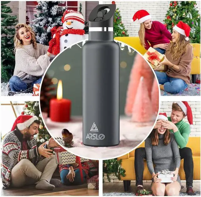 Alt view image 6 of 7 - Stainless Steel Double Wall Water Bottles 25 Ounce, Vacuum Insulated Bottle With Straw Lid, Insulated Water Bottle Keeps Water Cold for 24 Hours, Hot for 12 Hours, Hiking, Sports
