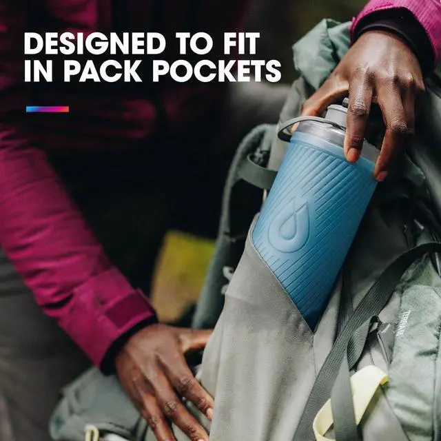 Alt view image 3 of 6 - HydraPak Flux - Collapsible Backpacking Water Bottle (750ml, 1L, 1.5L) - BPA Free, Ultra Light, Spill-Proof Twist Cap
