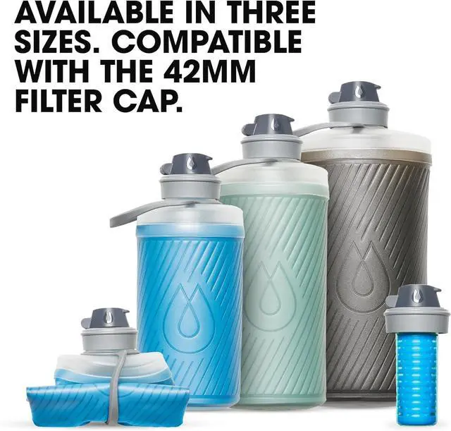 Alt view image 5 of 6 - HydraPak Flux - Collapsible Backpacking Water Bottle (750ml, 1L, 1.5L) - BPA Free, Ultra Light, Spill-Proof Twist Cap