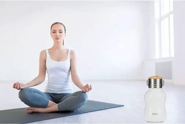 Alt view image 6 of 7 - YOHKOH Mini Vacuum Insulated Water Bottle With Bamboo Lid - Stainless Steel Thermos Water Bottle for Women Girls Kids, Metal Sports Hot and Cold Water Bottle Leak-Proof BPA-Free (6.4oz,White)