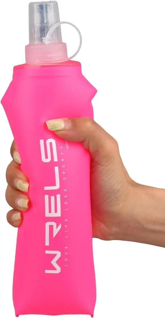 Alt view image 3 of 6 - Folding Soft Flask Portable Collapsible Running Lightweight Water Bottle for Outdoor Sports,Travel with Mouthpeice Cover