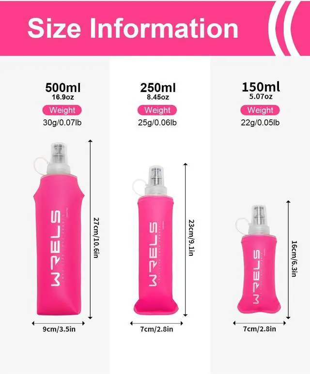 Alt view image 2 of 6 - Folding Soft Flask Portable Collapsible Running Lightweight Water Bottle for Outdoor Sports,Travel with Mouthpeice Cover