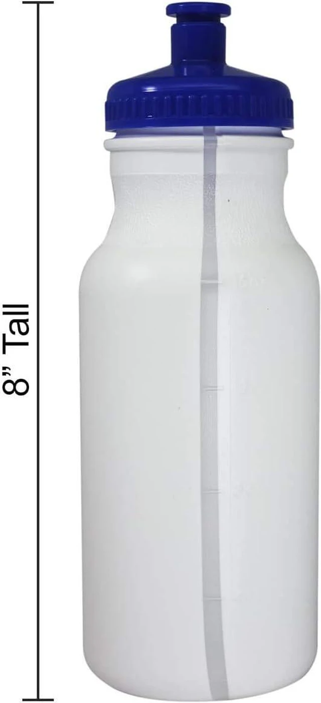Alt view image 2 of 5 - Pinnacle Mercantile Sports Squeeze Plastic Water Bottles Push/pull Cap 20 Ounce Bpa-free Set 8 (Black Cap)