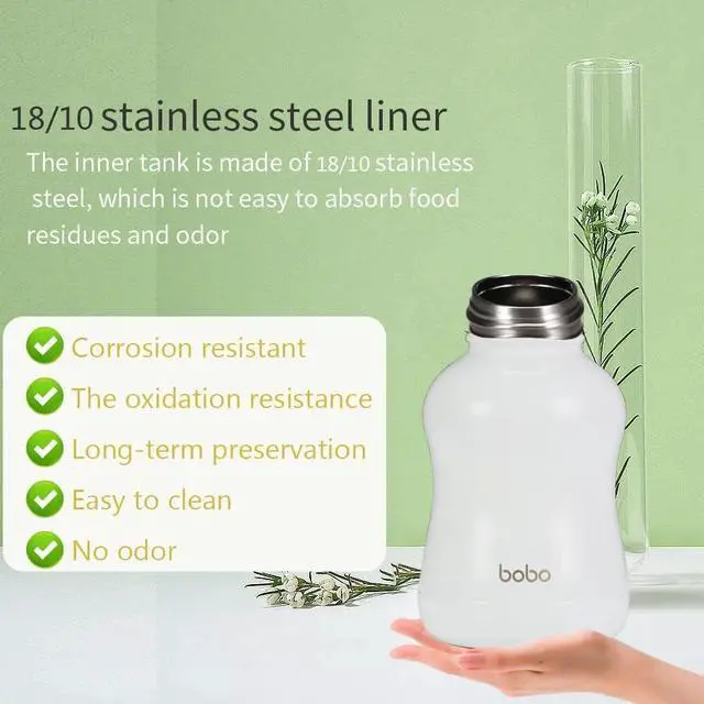 Alt view image 4 of 7 - YOHKOH Mini Vacuum Insulated Water Bottle With Bamboo Lid - Stainless Steel Thermos Water Bottle for Women Girls Kids, Metal Sports Hot and Cold Water Bottle Leak-Proof BPA-Free (6.4oz,White)