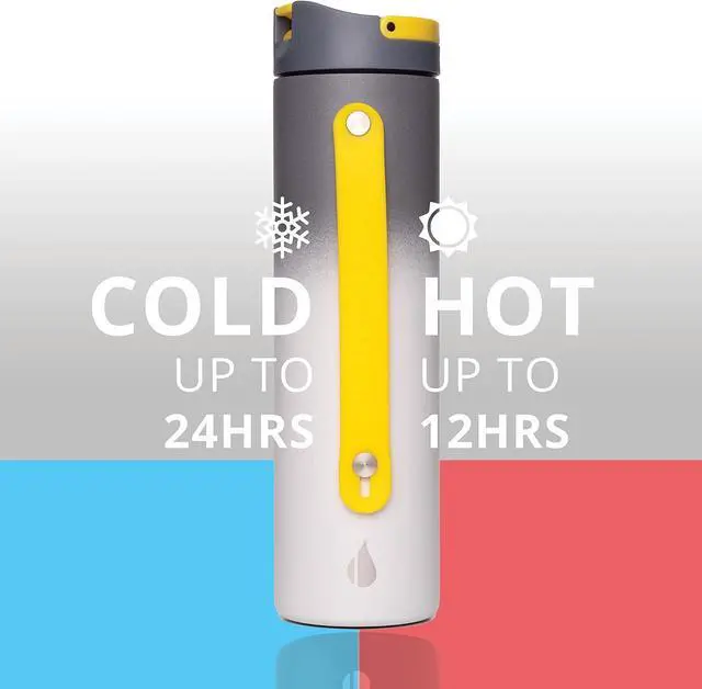 Alt view image 5 of 7 - Elemental Iconic Stainless Steel Water Bottle with Straw - 20 oz Leak Proof Triple Wall Insulated Water Bottles for Travel and Sports - Reusable Gym Water Bottle with 2 Straws - Lightning Storm