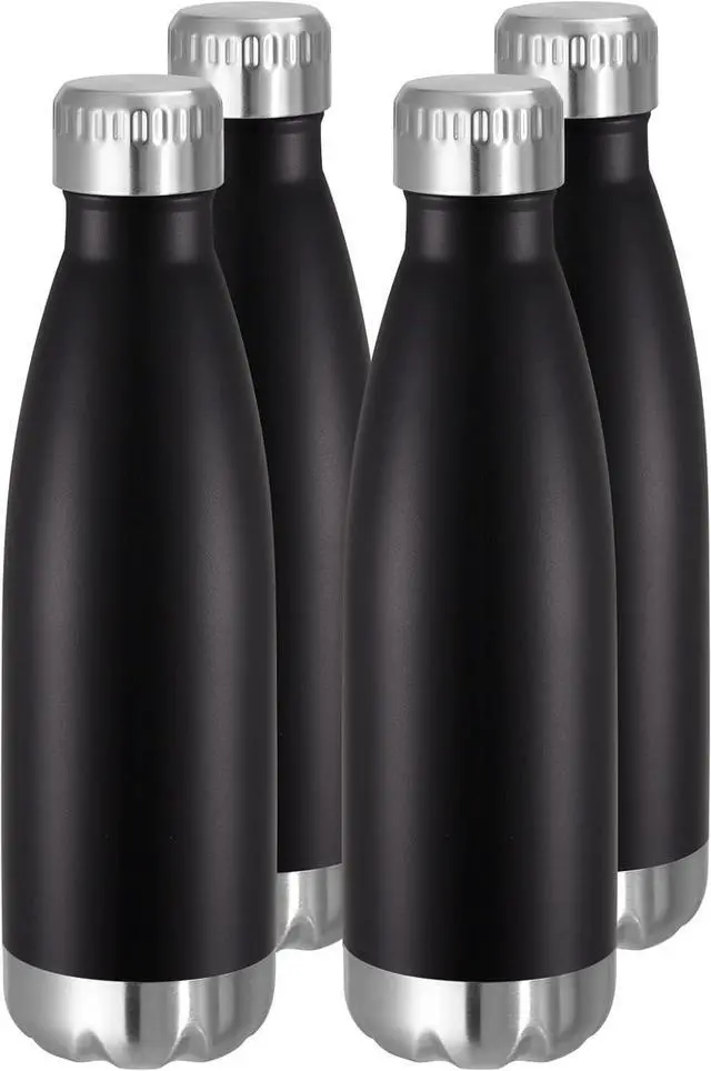 Main image of VEGOND 17oz Stainless Steel Water Bottles Bulk, Reusable Metal Sports Water Bottle Keeps Drink Hot and Cold, BPA Free Double Wall Vacuum Cola Shape Insulated Water Bottles for Camping Gym, 4 Pack