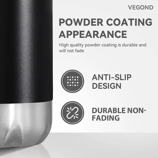 Alt view image 4 of 7 - VEGOND 17oz Stainless Steel Water Bottles Bulk, Reusable Metal Sports Water Bottle Keeps Drink Hot and Cold, BPA Free Double Wall Vacuum Cola Shape Insulated Water Bottles for Camping Gym, 4 Pack