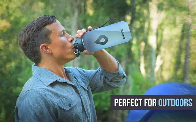 Alt view image 4 of 6 - Embrava 40oz Water Bottle - Large with Travel Carry Ring - Wide Leak Proof Drink Spout - Heavy-Duty, BPA & BPS Free Tritan Plastic - Best for Sports, Hiking, Gym, Men & Women