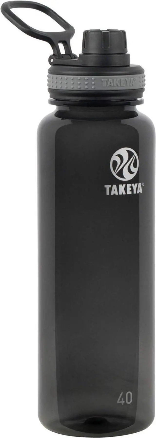 Main image of Takeya 40 oz Tritan Plastic Sport Water Bottle with Spout Lid, Premium Quality, BPA Free Food Grade Materials, Black