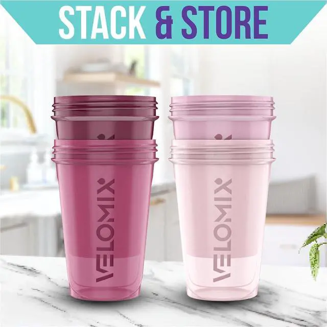 Alt view image 6 of 6 - -4 PACK- 20 OZ Protein Shaker Bottles for Protein Mixes, Shaker Cups for Protein Shakes, Small Shaker Bottle Pack, Shaker Cup, Shakers for protein Shakes (Berry Blend-4 Pack)