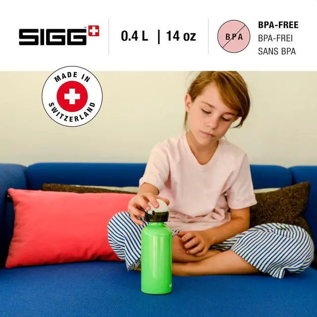 Alt view image 2 of 7 - Sigg - Kids Water Bottle - KBT - Made in Switzerland - Neutral Taste - Leakproof - Lightweight - School, Sports - 14 Oz