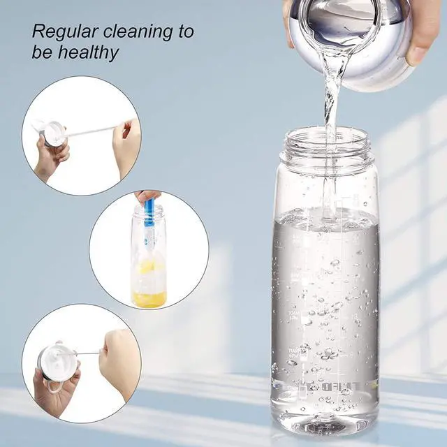 Alt view image 3 of 7 - Bottled Joy Gallon Water Bottle, 800ml Clear Water Bottle 28oz Water Bottle with Straw, Bottle Joy Sports Water Jug Tritan Leakproof BPA Free for Fitness Outdoor Cycling Gifts for Women Men