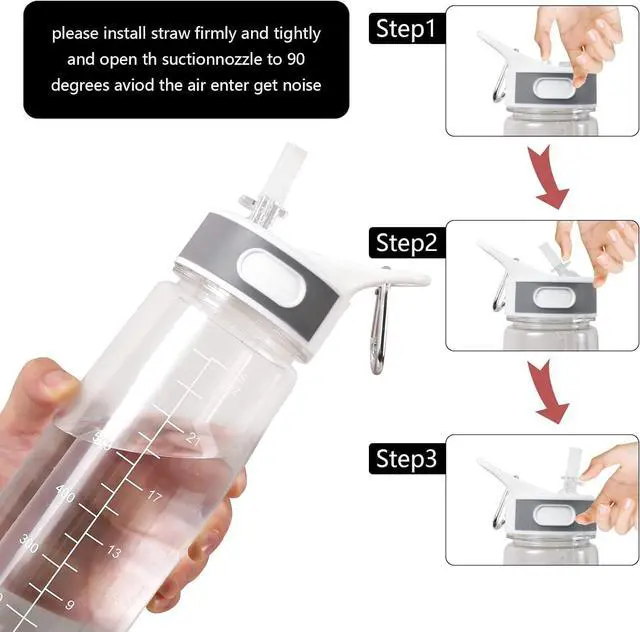 Alt view image 5 of 7 - Bottled Joy Gallon Water Bottle, 800ml Clear Water Bottle 28oz Water Bottle with Straw, Bottle Joy Sports Water Jug Tritan Leakproof BPA Free for Fitness Outdoor Cycling Gifts for Women Men