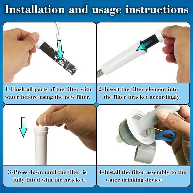 Alt view image 7 of 7 - Water Replacement Filter for Bottle,Compatible with Brita BB06,fit Brita Hard sided,Sport and Stainless Steel Bottle 10PCS,with 1PCS Bite Valve. (With Bite Valve)