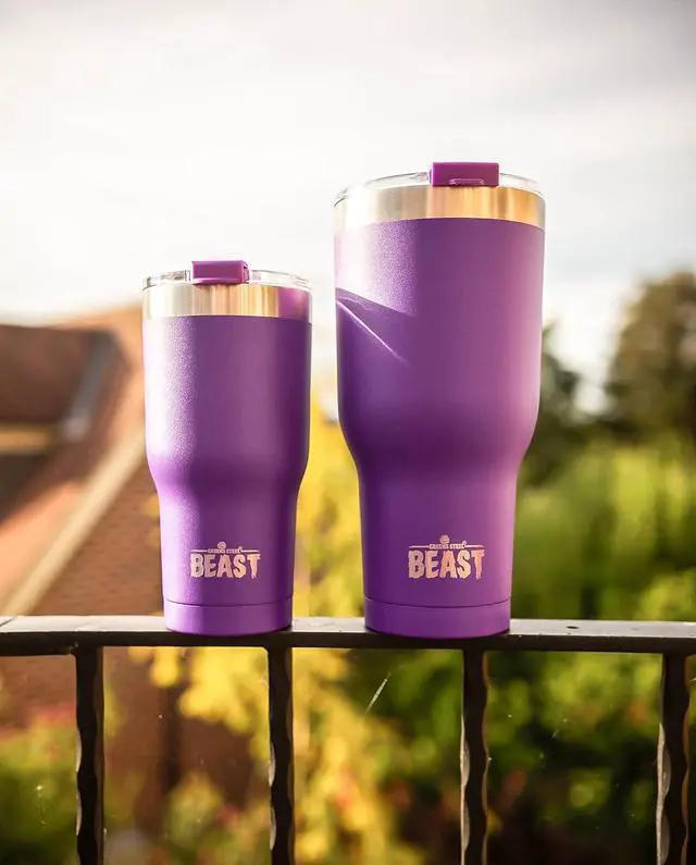 Alt view image 4 of 7 - Beast 40 oz Tumbler Stainless Steel Vacuum Insulated Coffee Ice Cup Double Wall Travel Flask (Purple)