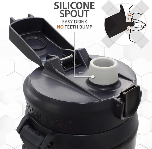 Alt view image 2 of 7 - High Sierra 64 Ounce Insulated Water Bottle  Double Wall Stainless Steel Jug, Leakproof Flip-Top Lid, Large Metal Jug with Straw, BPA-Free, Half Gallon Water Bottle for Gym or Hiking