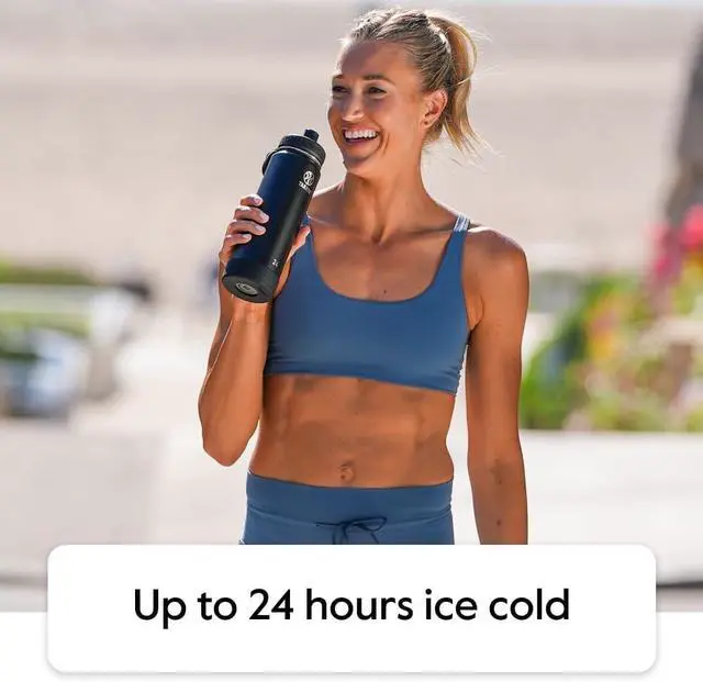 Alt view image 6 of 6 - Takeya Actives Kids Glow-in-the-Dark Water Bottle with Straw Lid - Stainless Steel Bottle with BPA-Free Lid - Reusable & Dishwasher-Safe Water Bottle - 18 oz, Glow Worm Blue