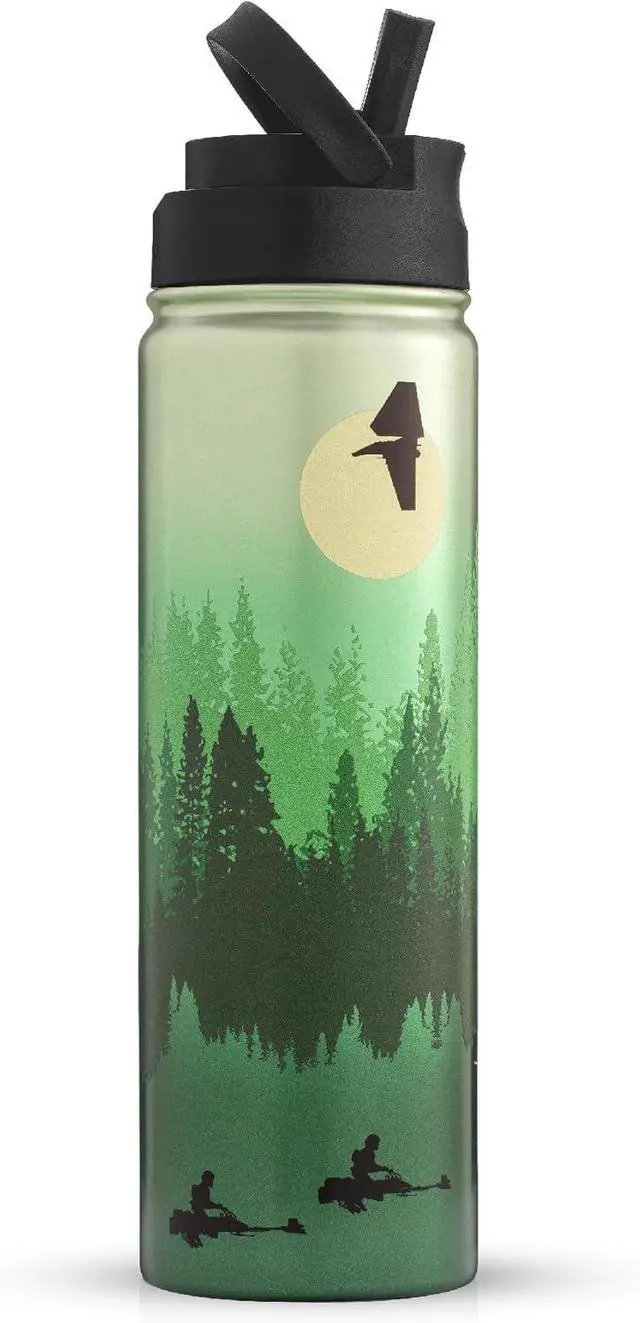 Alt view image 3 of 7 - JoyJolt Stainless Steel Star Wars Water Bottle 22 oz with Straw Lid, BPA-Free Sports and Travel Vacuum Insulated Water Bottle, Destination Collection Endor Bottle, Star Wars Gifts