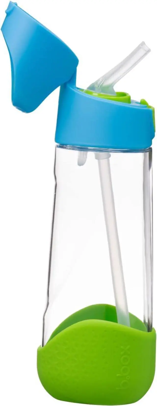 Main image of b.box Kids Water Bottle  20oz Tritan Toddler Drink Bottle with Straw for School, Daycare, Travel w/Easy-Grip Triangular Design, Leak Proof Lid & Handle, BPA Free, Dishwasher Safe (Ocean Breeze)