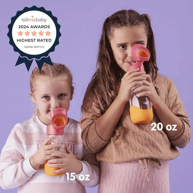 Alt view image 2 of 7 - b.box Kids Water Bottle  20oz Tritan Toddler Drink Bottle with Straw for School, Daycare, Travel w/Easy-Grip Triangular Design, Leak Proof Lid & Handle, BPA Free, Dishwasher Safe (Ocean Breeze)