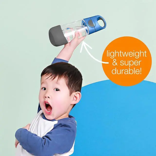 Alt view image 7 of 7 - b.box Kids Water Bottle  20oz Tritan Toddler Drink Bottle with Straw for School, Daycare, Travel w/Easy-Grip Triangular Design, Leak Proof Lid & Handle, BPA Free, Dishwasher Safe (Ocean Breeze)