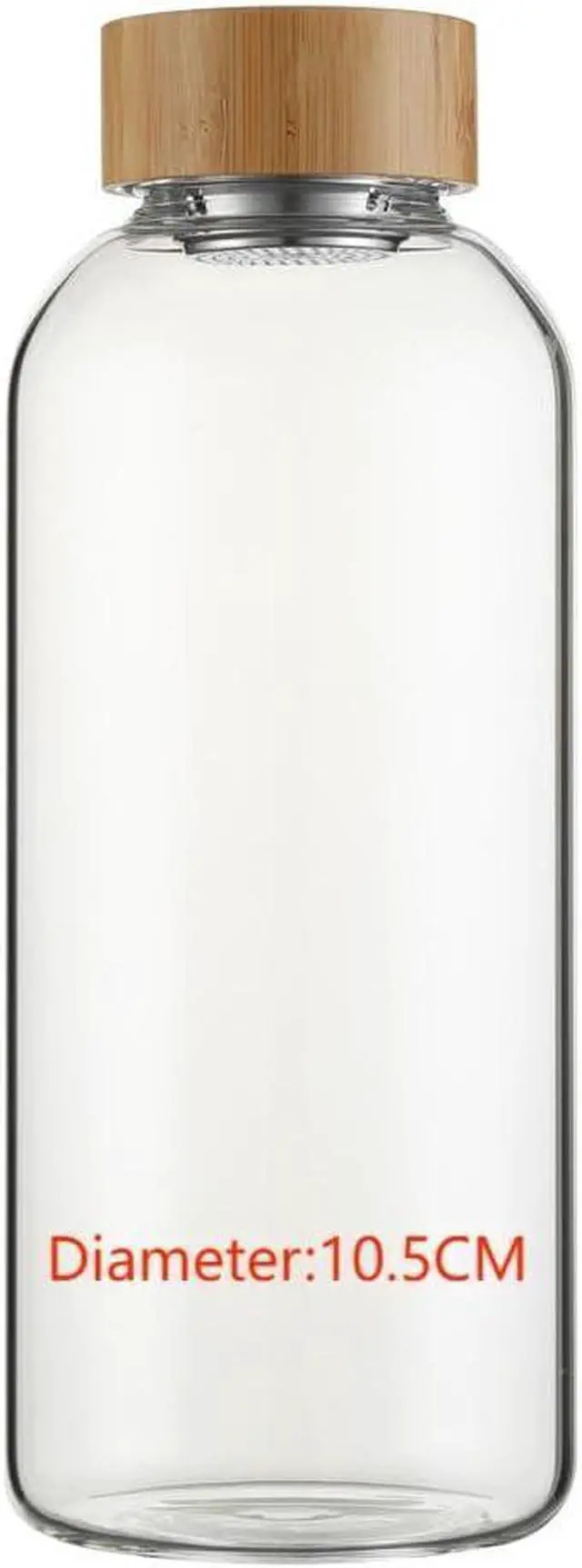 Alt view image 3 of 6 - sunkey Sports Borosilicate Glass Water Bottle Wide Mouth 48 Oz Large Water Bottle with Bamboo Lid Neoprene Sleeve Bpa Free