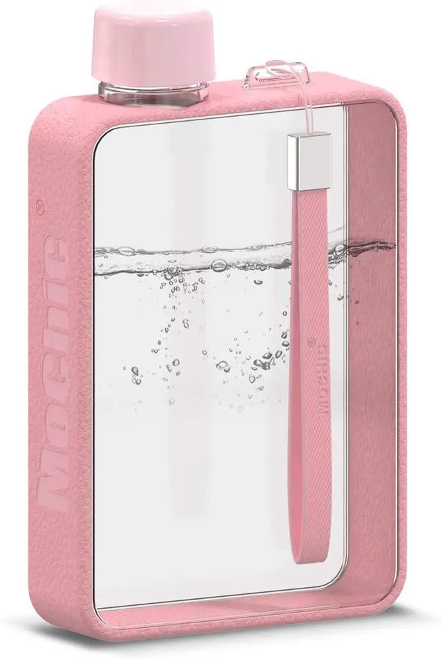 Main image of Mochic 13oz Flat Portable Travel Mug Handbag Slim Cold Flask | BPA Free A5 Water Bottle Tritan Plastic | Sports, Camping, Gym, Fitness, Outdoor - Leak Proof. 380ml (Pink)