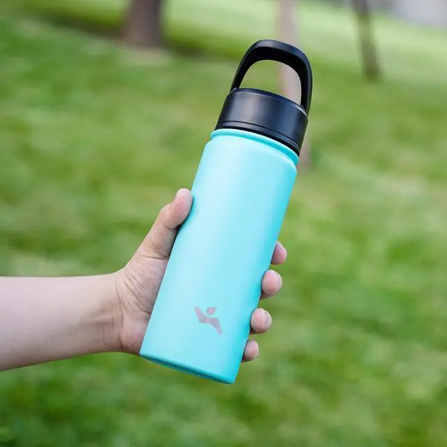 Alt view image 6 of 7 - 40oz Insulated Water Bottle Stainless Steel Sport Bottles with 3 Lids,Turquoise