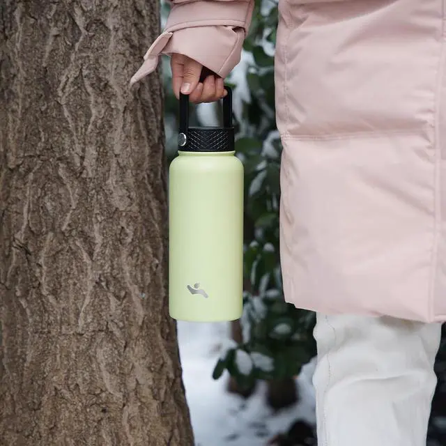 Alt view image 7 of 7 - 40oz Insulated Water Bottle Stainless Steel Sport Bottles with 3 Lids,Turquoise