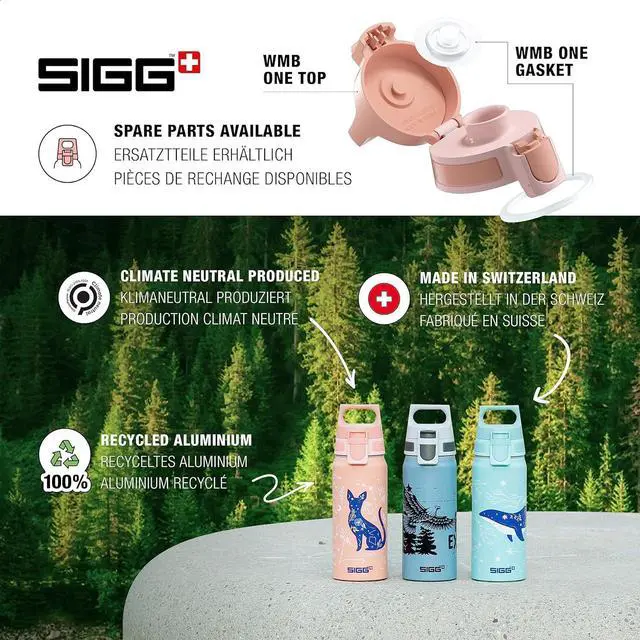 Alt view image 4 of 7 - SIGG - Aluminium Kids Water Bottle - WMB ONE My Universe - Suitable For Carbonated Beverages - Leakproof - Lightweight - BPA Free - Climate Neutral Certified - Light Pink - 20 Oz