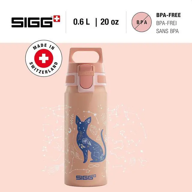 Alt view image 2 of 7 - SIGG - Aluminium Kids Water Bottle - WMB ONE My Universe - Suitable For Carbonated Beverages - Leakproof - Lightweight - BPA Free - Climate Neutral Certified - Light Pink - 20 Oz