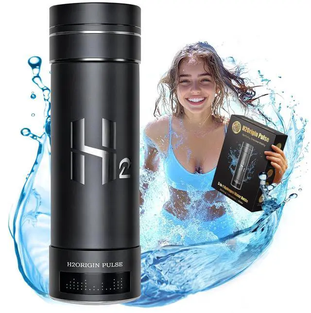 Main image of Hydrogen Water Bottle Generator, Up to 9000 PPB Hydrogen Bottle Water Ionizer with SPE/PEM Technology, 3-in-1 Portable Universal Adapter and Refreshing Mist Spray for Home Hydration
