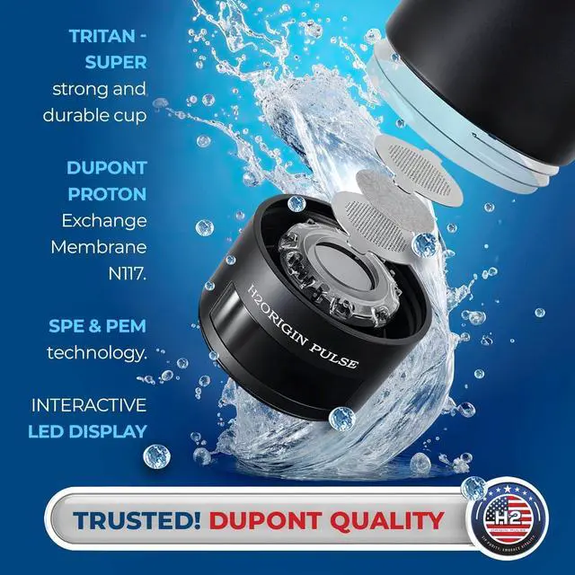 Alt view image 3 of 7 - Hydrogen Water Bottle Generator, Up to 9000 PPB Hydrogen Bottle Water Ionizer with SPE/PEM Technology, 3-in-1 Portable Universal Adapter and Refreshing Mist Spray for Home Hydration