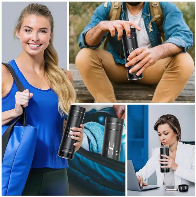 Alt view image 6 of 7 - Hydrogen Water Bottle Generator, Up to 9000 PPB Hydrogen Bottle Water Ionizer with SPE/PEM Technology, 3-in-1 Portable Universal Adapter and Refreshing Mist Spray for Home Hydration