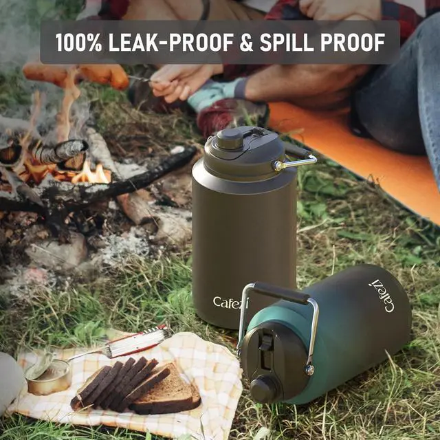 Alt view image 3 of 7 - 1 Gallon Water Jug, 2-in-1 Lid Flip Straw & Spout, Vacuum Insulated Stainless Steel Sports Water Bottle for Cold & Hot Drinks, Leak Proof, Suitable for Sports, Travel, Outdoor Work, Camping