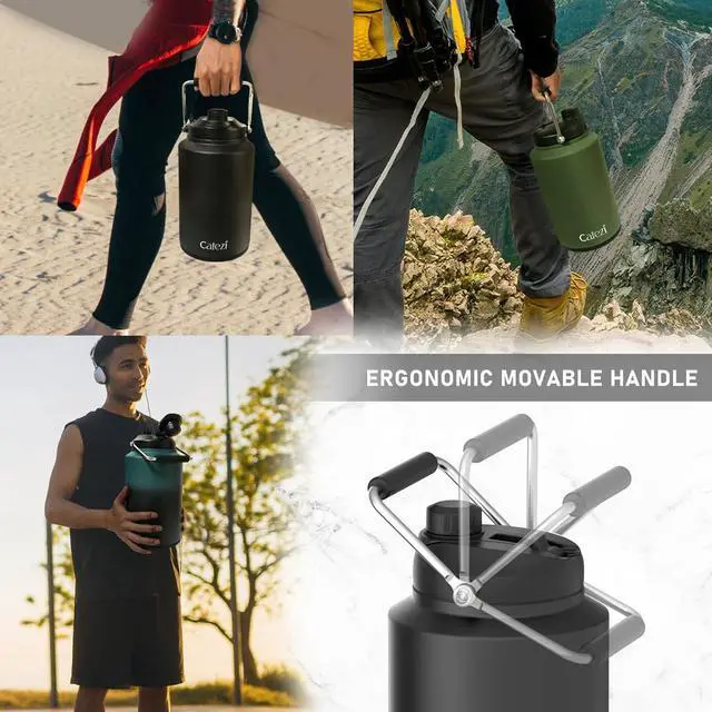 Alt view image 4 of 7 - 1 Gallon Water Jug, 2-in-1 Lid Flip Straw & Spout, Vacuum Insulated Stainless Steel Sports Water Bottle for Cold & Hot Drinks, Leak Proof, Suitable for Sports, Travel, Outdoor Work, Camping